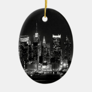 New York City Night Ceramic Tree Decoration