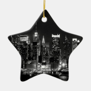 New York City Night Ceramic Tree Decoration