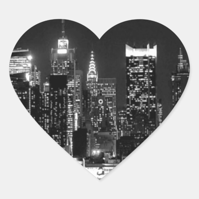 New York City Night Heart Sticker (Front)