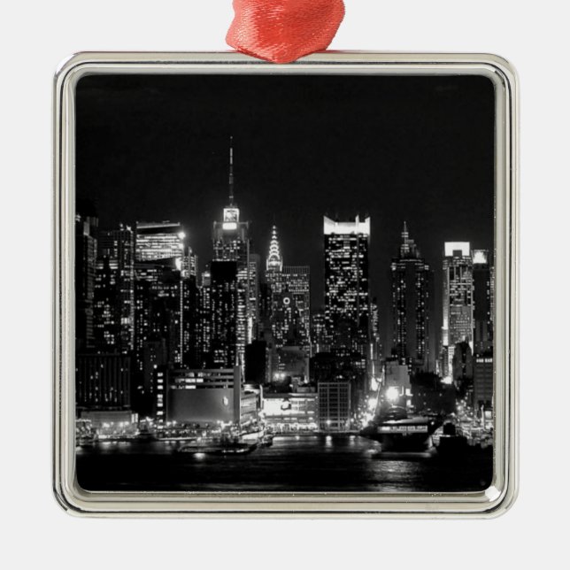 New York City Night Metal Ornament (Front)