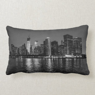 New York City Night Skyline Lumbar Cushion