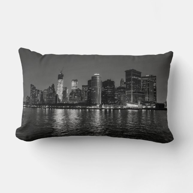 New York City Night Skyline Lumbar Cushion (Front)