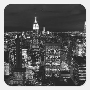 New York City Night Skyline Square Sticker