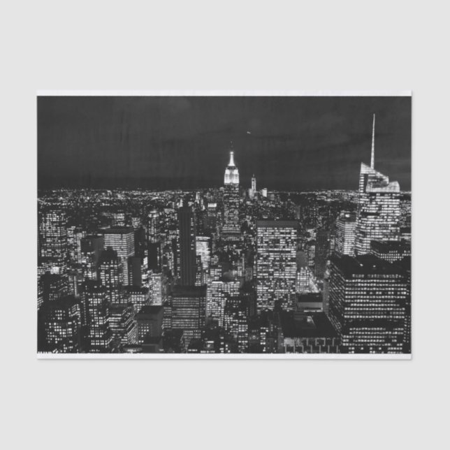 New York City night skyline Tissue Paper (Front)