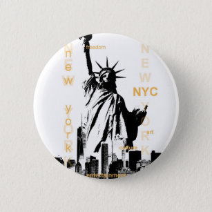 New York City Ny Nyc Statue of Liberty 6 Cm Round Badge