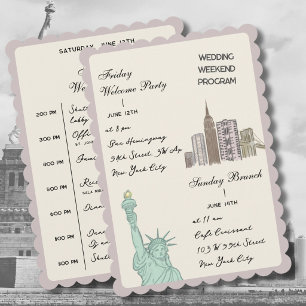New York City NY Wedding Itinerary modern Program
