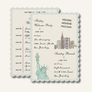 New York City NY Wedding Itinerary weekend Program