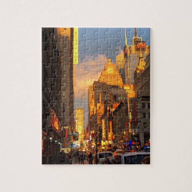 New York City NYC Broadway Theatre District Sun Jigsaw Puzzle (Vertical)