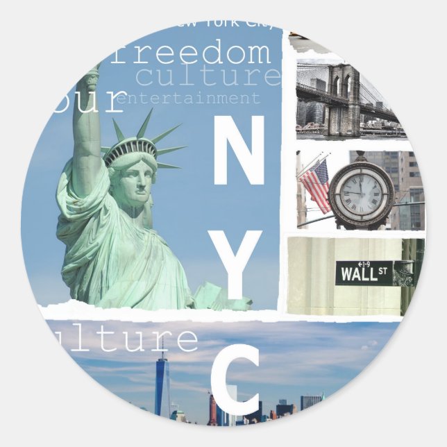 New York City Nyc Classic Round Sticker (Front)