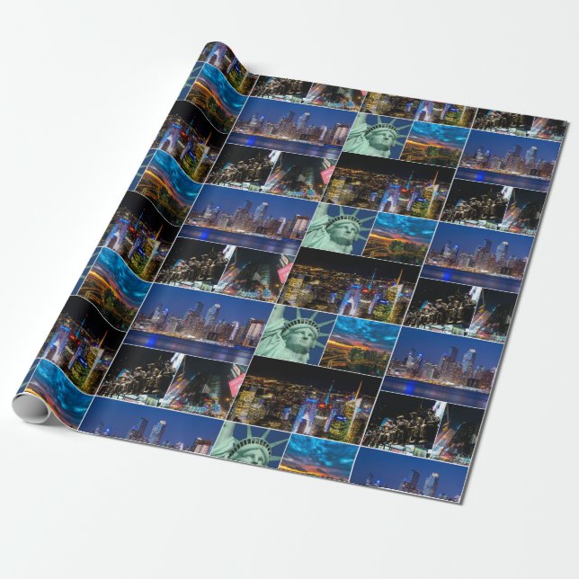 New York City NYC collage photo cityscape Wrapping Paper (Unrolled)