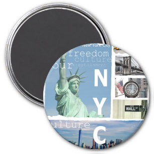 New York City Nyc Elegant Modern Template Circle Magnet