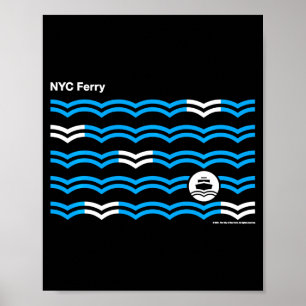 New York City Nyc Ferry Waves Swea _1 Poster