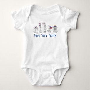 New York City NYC Fourth 4th of July USA America Baby Bodysuit