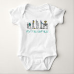 New York City NYC Hanukkah Chanukah Jewish Holiday Baby Bodysuit<br><div class="desc">Baby suit features an original illustration of New York City landmarks "dressed up" for the holiday season, with NEW YORK HANUKKAH in a fun blue font. Great for celebrating Chanukah in NYC! Don't see what you're looking for? Need help with customisation? Click "ask this designer" to have something created just...</div>