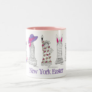 New York City NYC Happy Easter Holiday Parade Two-Tone Coffee Mug