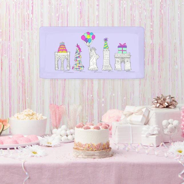 New York City NYC Landmarks Birthday Party Banner (Party)