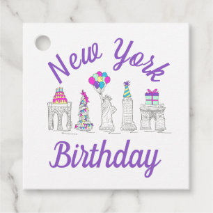 New York City NYC Landmarks Birthday Party Favour Tags