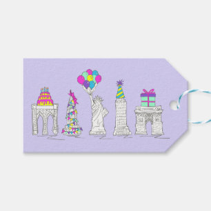 New York City NYC Landmarks Birthday Party Gift Tags