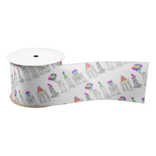 New York City NYC Landmarks Birthday Party Satin Ribbon