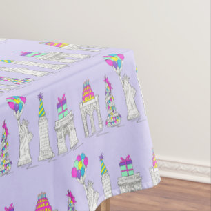 New York City NYC Landmarks Birthday Party Tablecloth