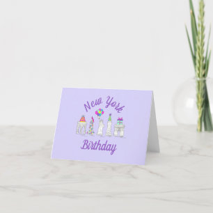 New York City NYC Landmarks Birthday Party Thank You Card