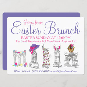 New York City NYC Landmarks Easter Brunch Invitation