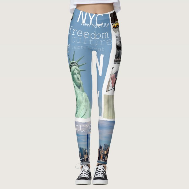 New York City Nyc Pop Art Leggings (Front)