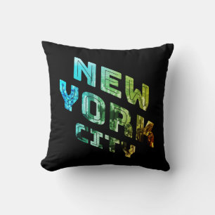 New York City NYC Skyline Downtown Manhattan Metro Cushion