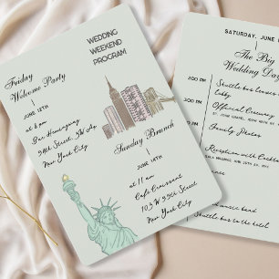 New York City NYC Wedding itinerary Program