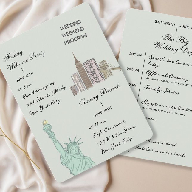 New York City NYC Wedding itinerary Program (Creator Uploaded)