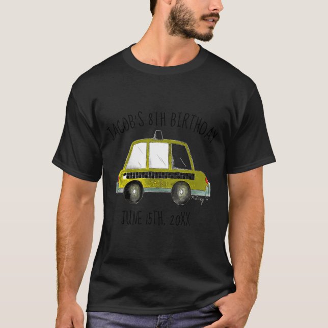 New York City Nyc Yellow Taxi Cab Birthday Party  T-Shirt (Front)