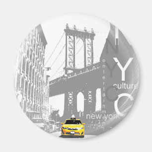 New York City Nyc Yellow Taxi Pop Art Magnet