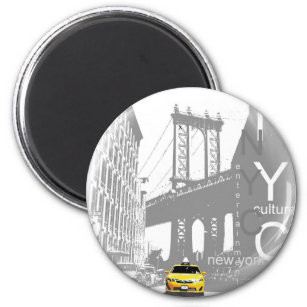 New York City Nyc Yellow Taxi Pop Art Magnet
