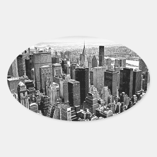 New York City Oval Sticker (Front)