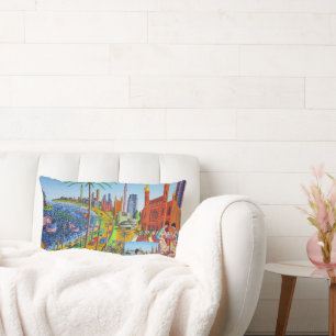 New York City Painting Lumbar Cushion