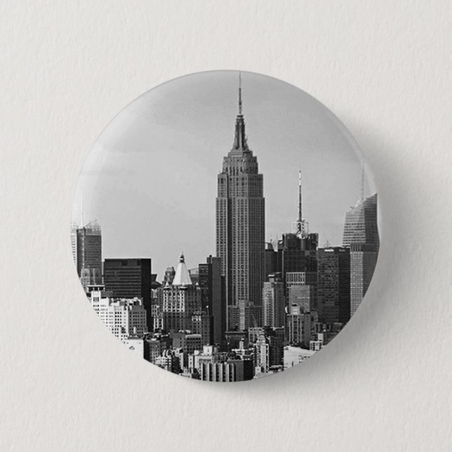New York City Panorama 6 Cm Round Badge (Front)