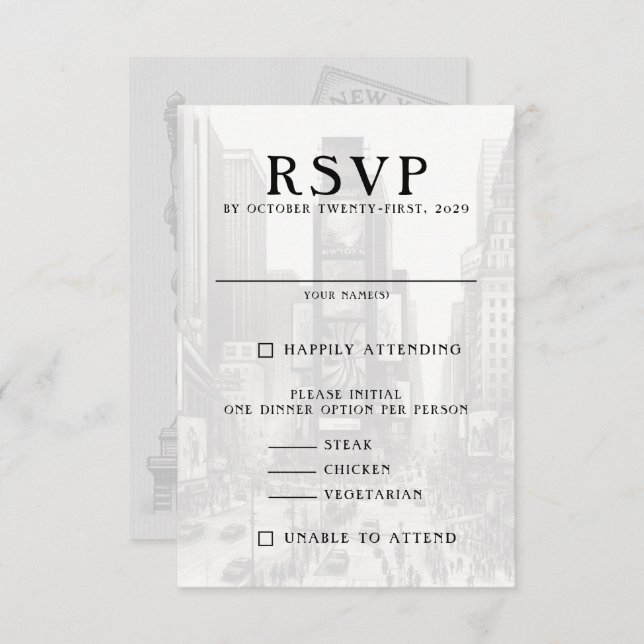New York City Passport RSVP Card (Front/Back)
