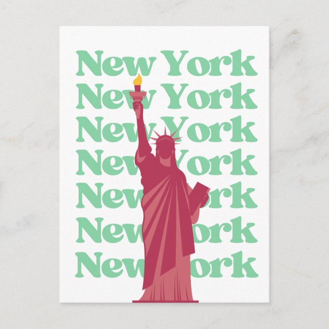 New York City Pink Green NYC Travel   Postcard (Front)