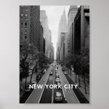New York City poster in black and white
