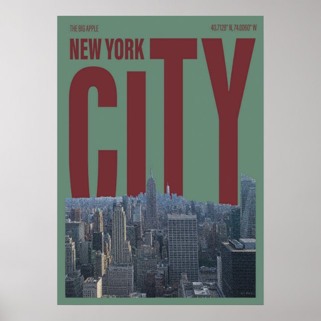 new york city poster, nyc skyline art, manhattan w poster (Front)