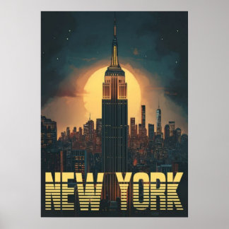 new york city poster, nyc skyline art, manhattan w poster