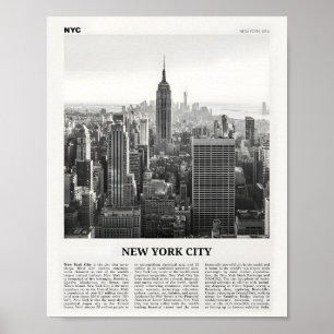 New York City Print Black and White Skyline
