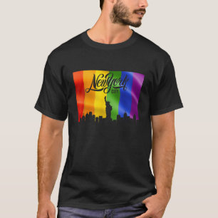 New York City Rainbow flag Skyline LGBT Gay Pride  T-Shirt