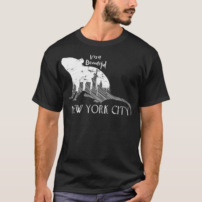  New York City Rat Funny Joke Humour T-Shirt (Front)