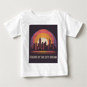 New York City Retro Sunset Baby T-Shirt