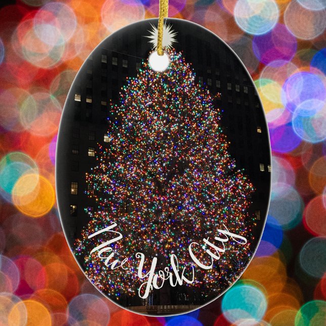 New York City Rockefeller Centre Christmas Tree Ceramic Ornament (NYC Ornament)