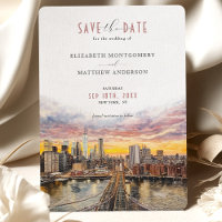 New York City Save-the-Date Brooklyn Bridge