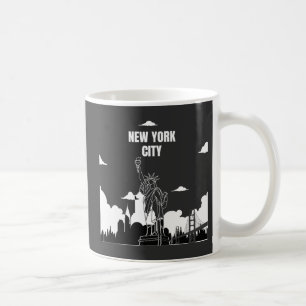 new york city scenery line style t shirt coffee mug