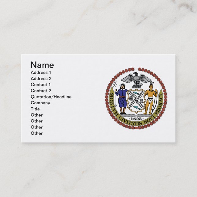 New York City seal Business Card (Front)