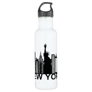 New York city silhouette 710 Ml Water Bottle